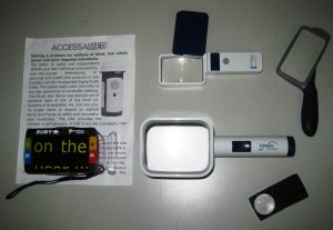 Various handheld magnifiers display